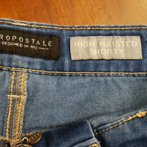 AEROPOSTLE High Waisted Shorty Denim Shorts 6 EUC - Picture 3 of 11